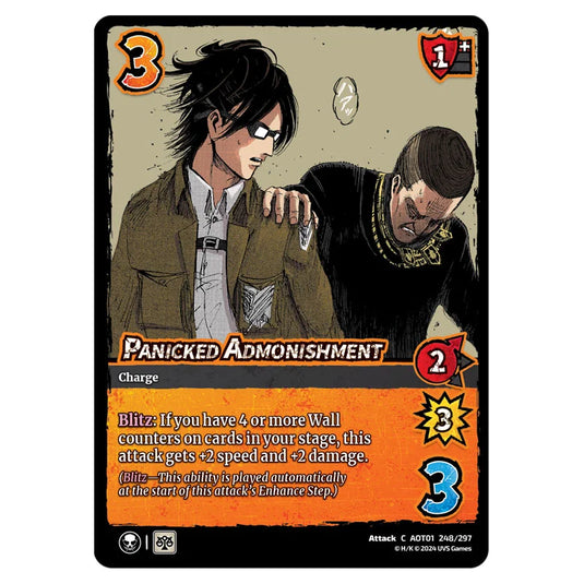 Panicked Admonishment card from the Attack on Titan set Battle For Humanity C 01 248/297