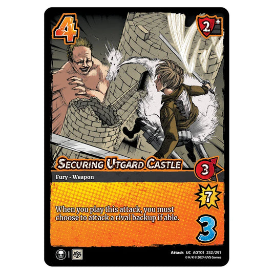 Securing Utgard Castle card from the Attack on Titan set Battle For Humanity UC 01 252/297