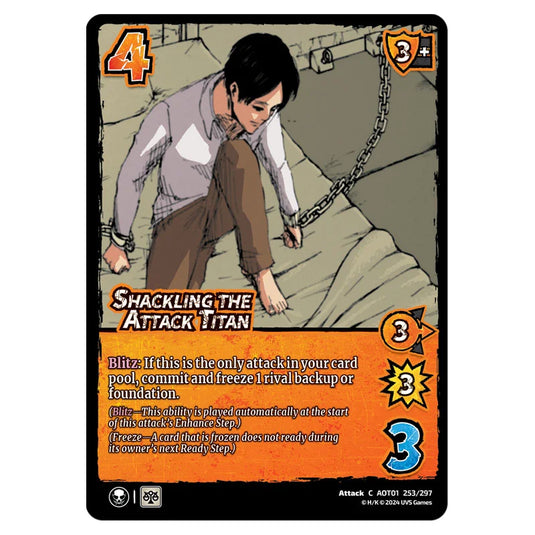 Shackling the Attack Titan card from the Attack on Titan set Battle For Humanity C 01 253/297