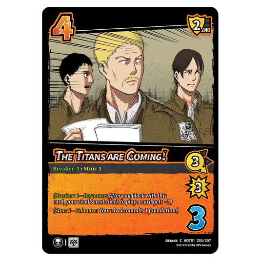 The Titans are Coming! card from the Attack on Titan set Battle For Humanity C 01 255/297