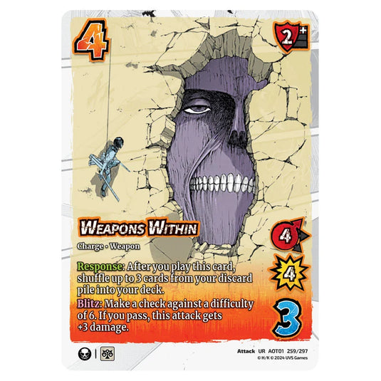 Weapons Within card from the Attack on Titan set Battle For Humanity UR 01 259/297