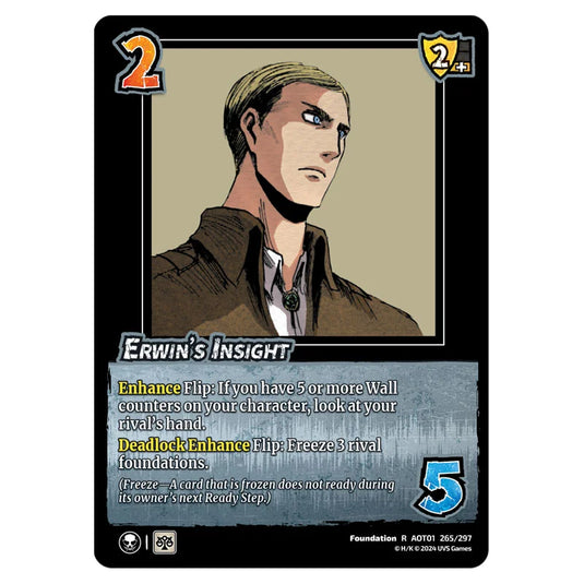 Erwin's Insight card from the Attack on Titan set Battle For Humanity R 01 265/297