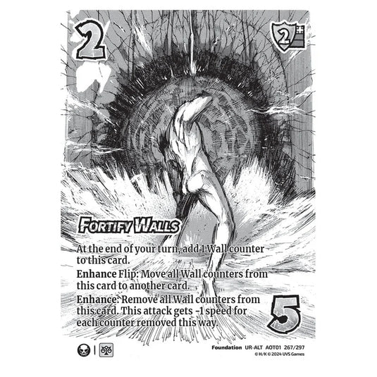 Fortify Walls (Alternate Art) card from the Attack on Titan set Battle For Humanity UR-ALT 01 267/297