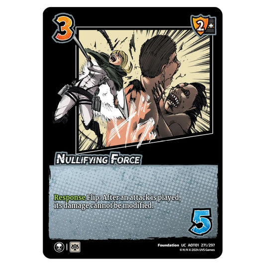 Nullifying Force card from the Attack on Titan set Battle For Humanity UC 01 271/297