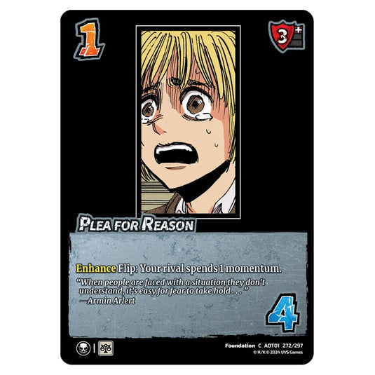 Plea for Reason card from the Attack on Titan set Battle For Humanity C 01 272/297