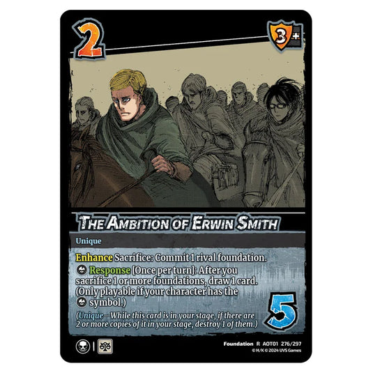 The Ambition of Erwin Smith card from the Attack on Titan set Battle For Humanity R 01 276/297