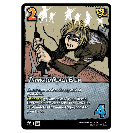 Trying to Reach Eren card from the Attack on Titan set Battle For Humanity UC 01 277/297