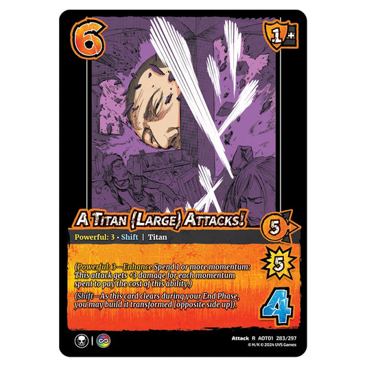 A Titan (Large) Attacks! // A Titan (Large) card from the Attack on Titan set Battle For Humanity R 01 283/297