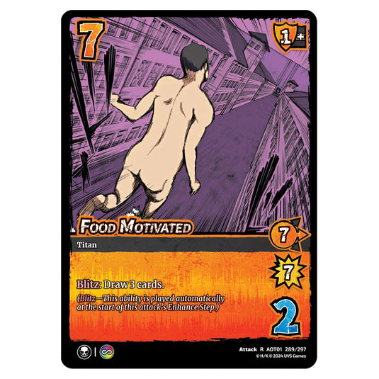 Food Motivated card from the Attack on Titan set Battle For Humanity R 01 289/297