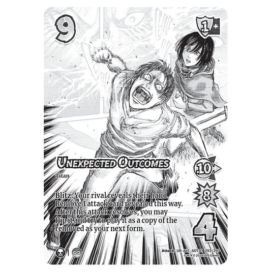 Unexpected Outcomes (Alternate Art) card from the Attack on Titan set Battle For Humanity UR-ALT 01 293/297