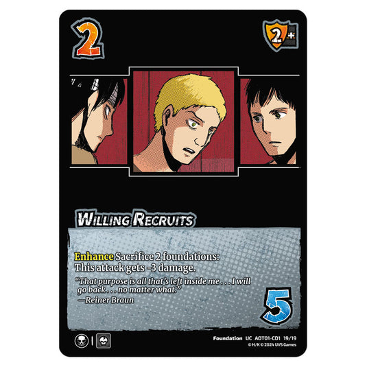 Willing Recruits card from the Attack on Titan set Battle For Humanity UC 01 149/297