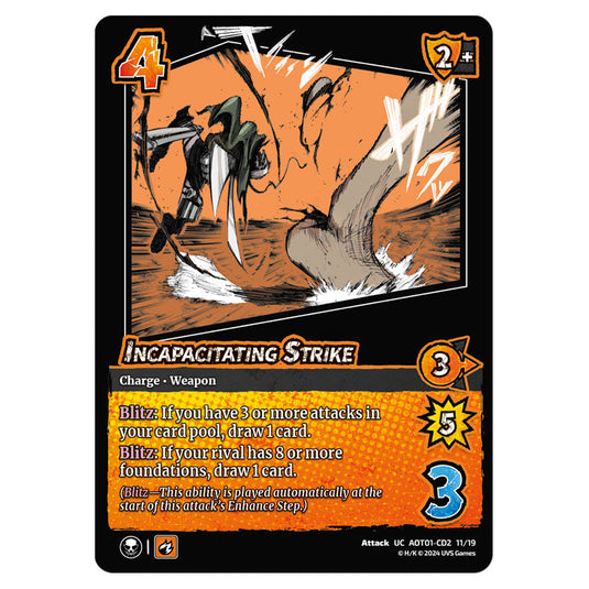 Incapacitating Strike card from the Attack on Titan set Battle For Humanity UC 01 162/297