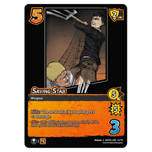 Saving Stab card from the Attack on Titan set Battle For Humanity C 01 168/297