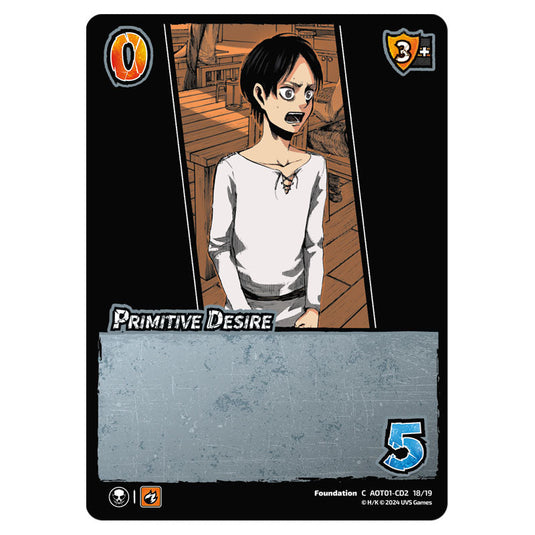 Primitive Desire card from the Attack on Titan set Battle For Humanity C 01 182/297