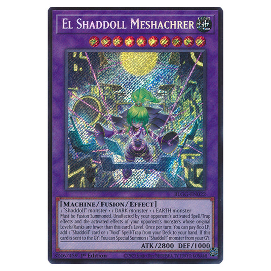 El Shaddoll Meshachrer BLGG-EN022 card from the Yu-Gi-Oh! set Battles of Legend: Glorious Gallery