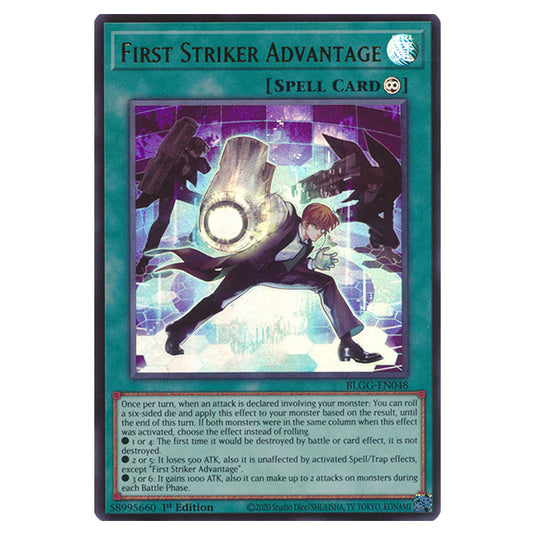 First Striker Advantage BLGG-EN048 card from the Yu-Gi-Oh! set Battles of Legend: Glorious Gallery