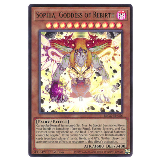 Sophia, Goddess of Rebirth BLGG-EN056 card from the Yu-Gi-Oh! set Battles of Legend: Glorious Gallery