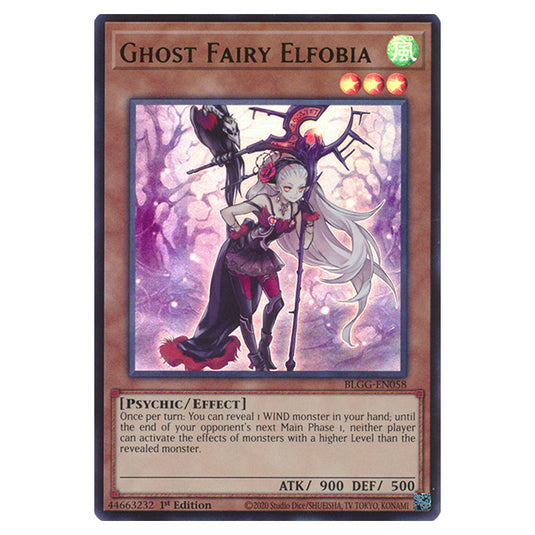 Ghost Fairy Elfobia BLGG-EN058 card from the Yu-Gi-Oh! set Battles of Legend: Glorious Gallery