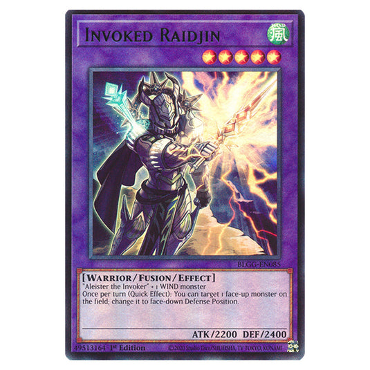 Invoked Raidjin BLGG-EN085 card from the Yu-Gi-Oh! set Battles of Legend: Glorious Gallery