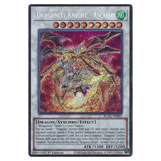 Dragunity Knight - Ascalon BLGG-EN091 card from the Yu-Gi-Oh! set Battles of Legend: Glorious Gallery