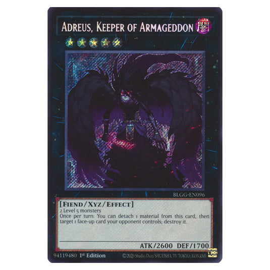 Adreus, Keeper of Armageddon BLGG-EN096 card from the Yu-Gi-Oh! set Battles of Legend: Glorious Gallery