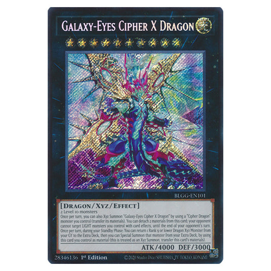 Galaxy-Eyes Cipher X Dragon BLGG-EN101 card from the Yu-Gi-Oh! set Battles of Legend: Glorious Gallery