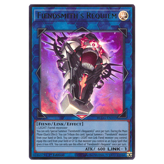 Fiendsmith's Requiem BLGG-EN103 card from the Yu-Gi-Oh! set Battles of Legend: Glorious Gallery