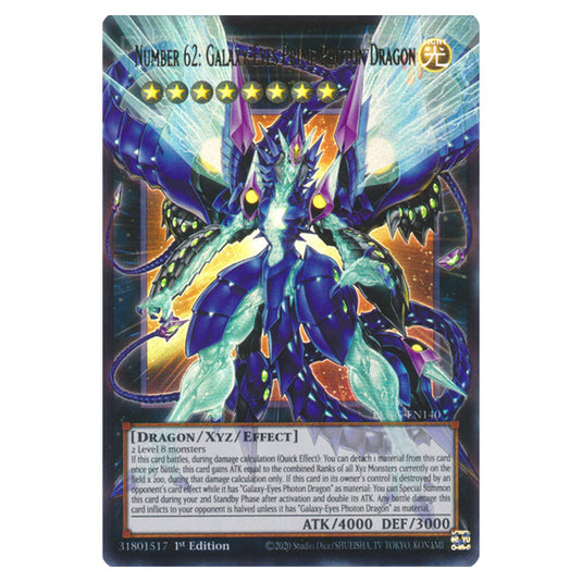 Number 62: Galaxy-Eyes Prime Photon Dragon (extended art) BLGG-EN140a card from the Yu-Gi-Oh! set Battles of Legend: Glorious Gallery