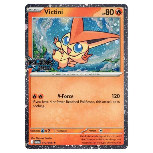 Pokemon - Scarlet & Violet - Black Bolt - Victini - 012/086 - Cosmo Holo