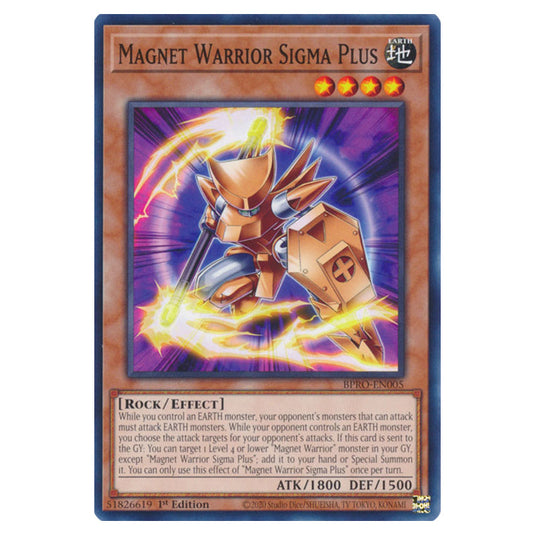 Magnet Warrior Sigma Plus BPRO-EN005 card from the Yu-Gi-Oh! set Burst Protocol