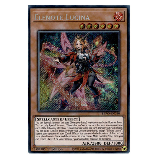 Elfnote Lucina BPRO-EN010 card from the Yu-Gi-Oh! set Burst Protocol