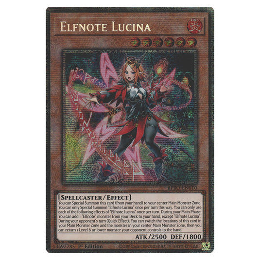 Elfnote Lucina BPRO-EN010a card from the Yu-Gi-Oh! set Burst Protocol