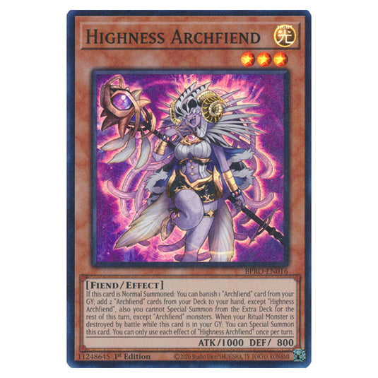 Highness Archfiend BPRO-EN016 card from the Yu-Gi-Oh! set Burst Protocol