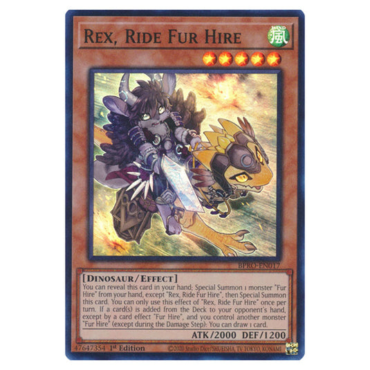 Rex, Ride Fur Hire BPRO-EN017 card from the Yu-Gi-Oh! set Burst Protocol