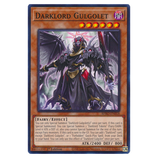 Darklord Gulgolet BPRO-EN018 card from the Yu-Gi-Oh! set Burst Protocol