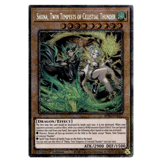 Shiina, Twin Tempests of Celestial Thunder BPRO-EN027a card from the Yu-Gi-Oh! set Burst Protocol
