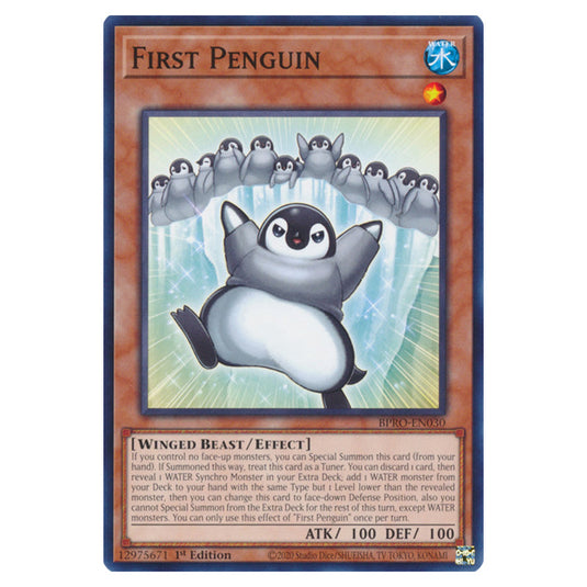 First Penguin BPRO-EN030 card from the Yu-Gi-Oh! set Burst Protocol