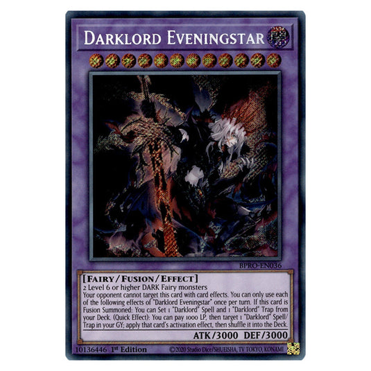 Darklord Eveningstar BPRO-EN036 card from the Yu-Gi-Oh! set Burst Protocol