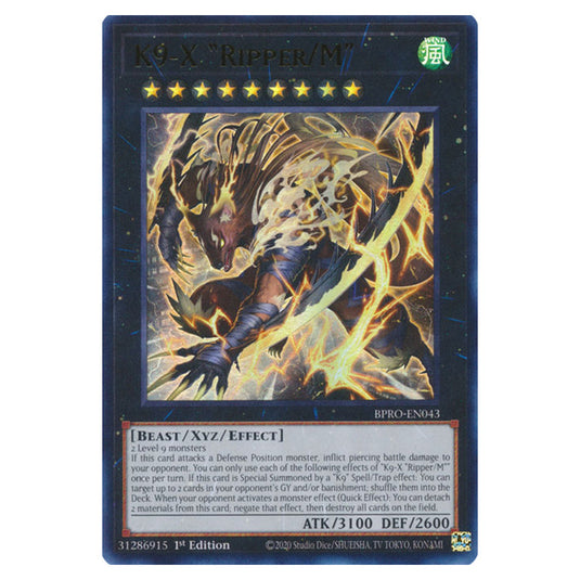 K9-X Ripper/M BPRO-EN043a card from the Yu-Gi-Oh! set Burst Protocol