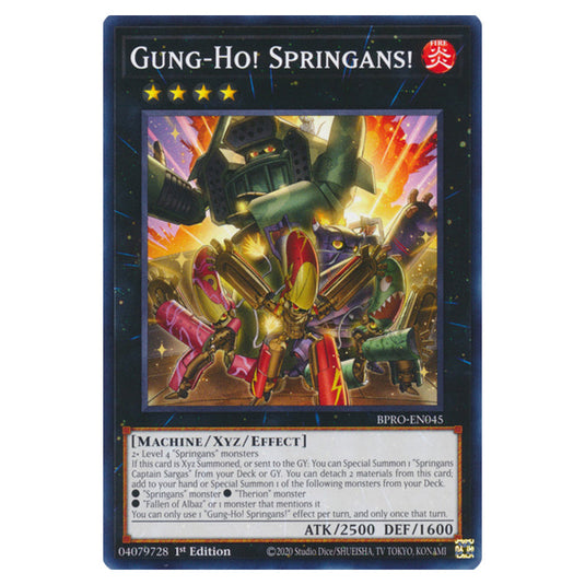 Gung-Ho! Springans! BPRO-EN045 card from the Yu-Gi-Oh! set Burst Protocol