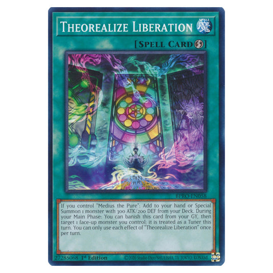 Theorealize Liberation BPRO-EN058 card from the Yu-Gi-Oh! set Burst Protocol
