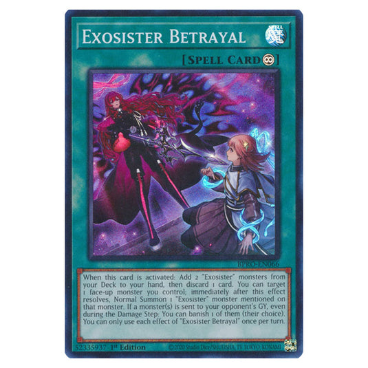 Exosister Betrayal BPRO-EN066 card from the Yu-Gi-Oh! set Burst Protocol