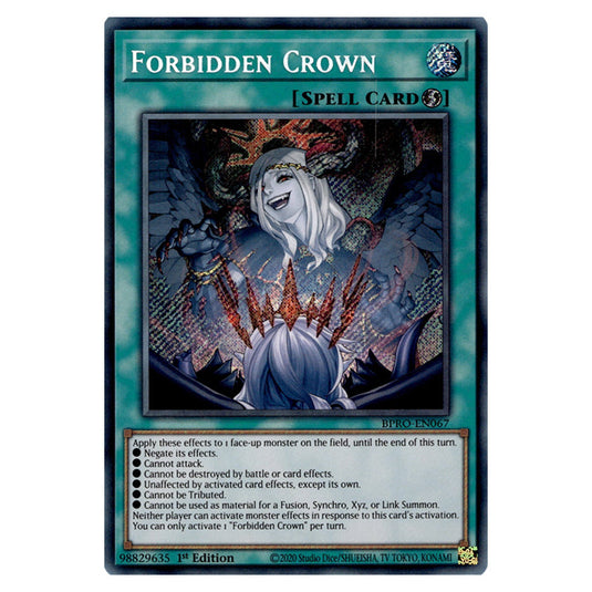 Forbidden Crown BPRO-EN067 card from the Yu-Gi-Oh! set Burst Protocol