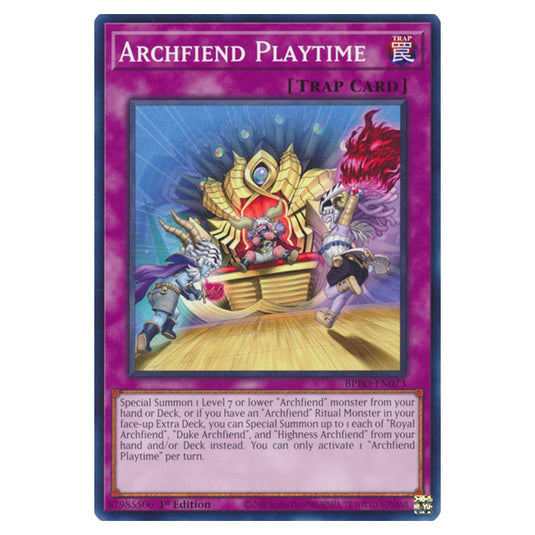 Archfiend Playtime BPRO-EN073 card from the Yu-Gi-Oh! set Burst Protocol
