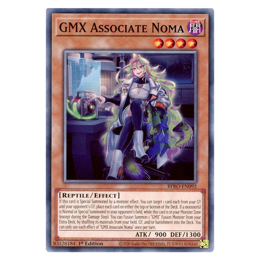 GMX Associate Noma BPRO-EN092 card from the Yu-Gi-Oh! set Burst Protocol