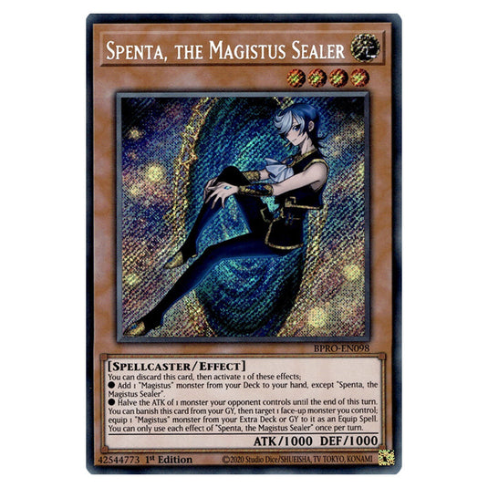 Spenta, the Magistus Sealer BPRO-EN098 card from the Yu-Gi-Oh! set Burst Protocol