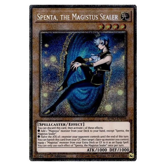 Spenta, the Magistus Sealer BPRO-EN098a card from the Yu-Gi-Oh! set Burst Protocol
