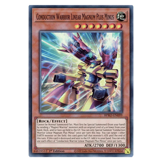 Conduction Warrior Linear Magnum Plus Minus BPRO-EN099 card from the Yu-Gi-Oh! set Burst Protocol