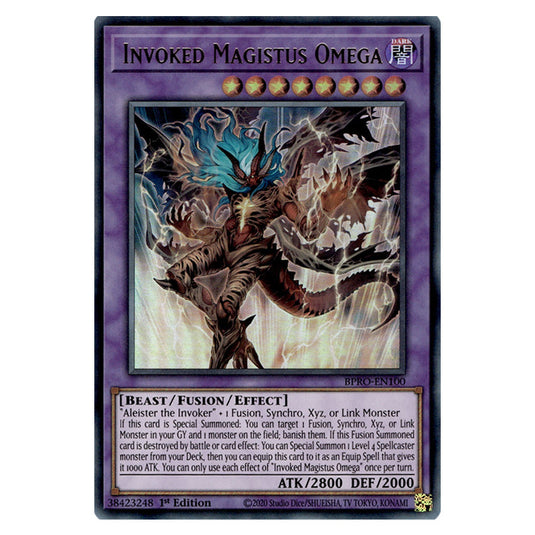 Invoked Magistus Omega BPRO-EN100 card from the Yu-Gi-Oh! set Burst Protocol