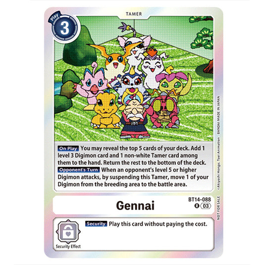 Gennai BT14-088-(BT17) card from the Digimon set Secret Crisis